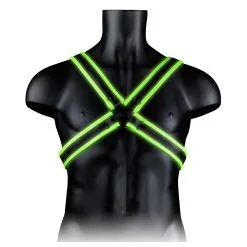 Ouch! Glow Harnais Phosphorescent CROSS GLOW Noir-Vert Néon