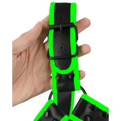 Ouch! Glow Harnais Phosphorescent GLOW BUCKLE Noir -FÉMINITÉS boutique harnais phosphorescent glow buckle noir 2