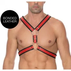 Ouch! Harness Harnais SCOTTISH Noir-Rouge