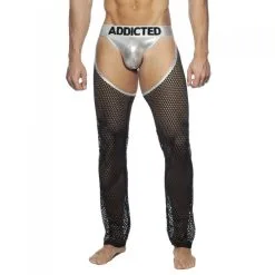 Addicted JOCK PANTS Argenté-Noir -FÉMINITÉS boutique jock pants argente noir 2