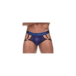 Male Power Jockstrap DIAMOND MESH Bleu