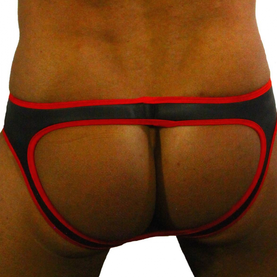 Rude Rider Jockstrap Néoprène Noir-Rouge 2 Rude Rider Jockstrap Néoprène Noir-Rouge – Image 2