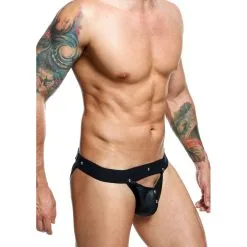 MOB Eroticwear Jockstrap PEAKABOO Noir -FÉMINITÉS boutique jockstrap peakaboo noir 3