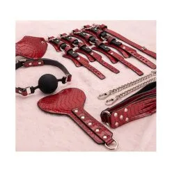 Generique Kit BDSM 7 Pièces CAÏMAN Rouge -FÉMINITÉS boutique kit bdsm 7 pieces caiman rouge 2