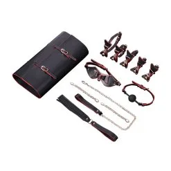 LuxuryFantasy Kit Bdsm BELLS 6 Pièces Noir-Rouge