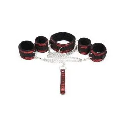 Generique Kit Bondage Collier + Menottes Rouge