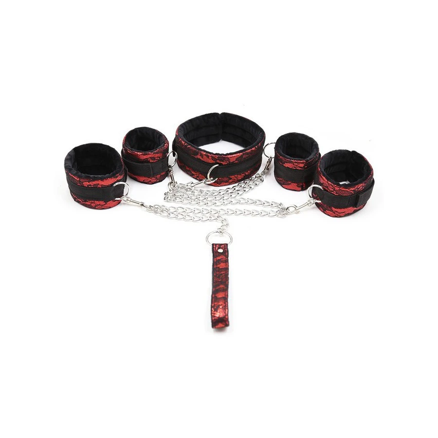 Generique Kit Bondage Collier + Menottes Rouge 1 Generique Kit Bondage Collier + Menottes Rouge