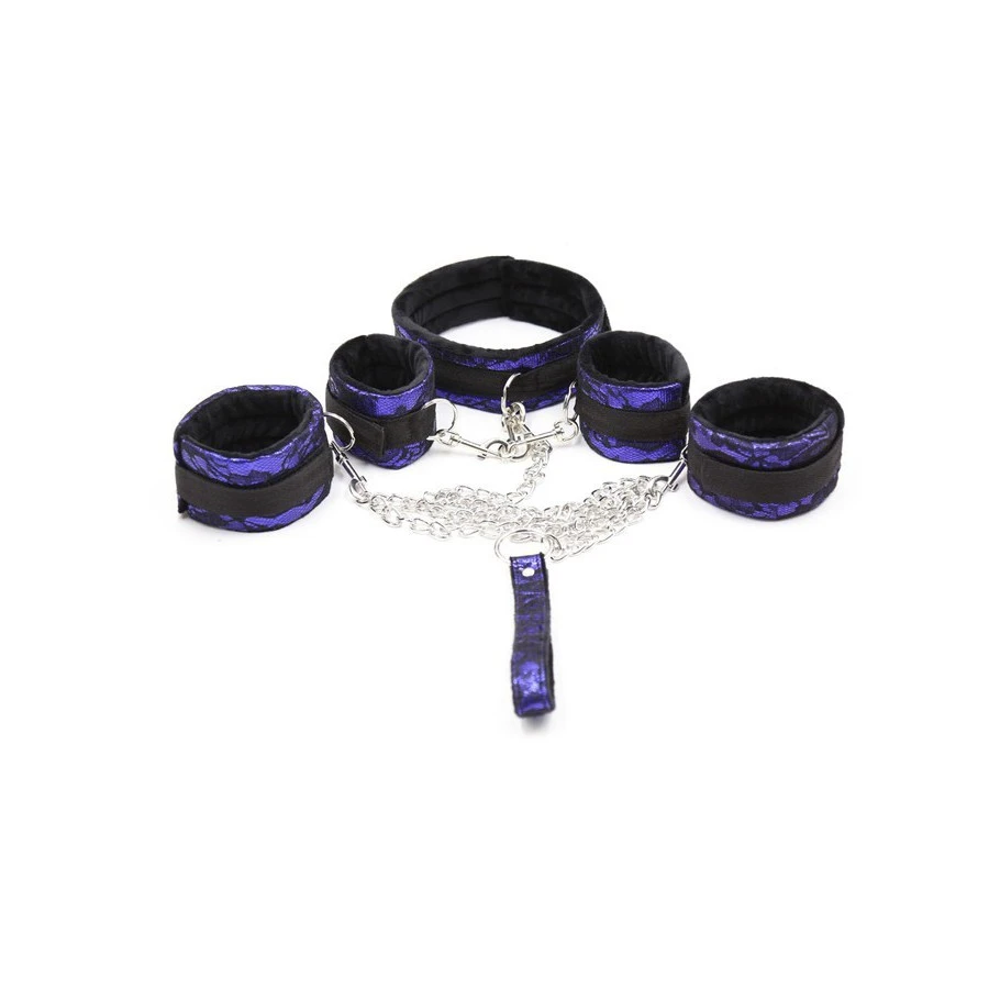 Generique Kit Bondage Collier + Menottes Violet 1 Generique Kit Bondage Collier + Menottes Violet