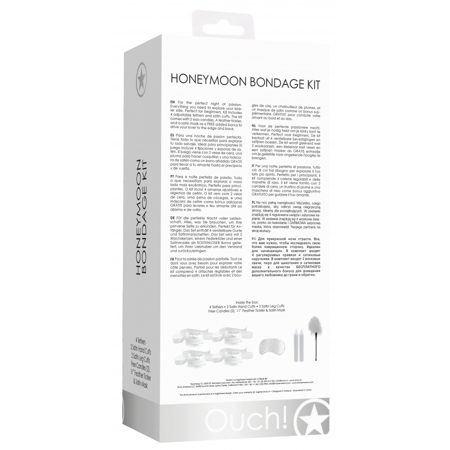 Ouch! Kit BONDAGE HoneyMoon Blanc 2 Ouch! Kit BONDAGE HoneyMoon Blanc – Image 2