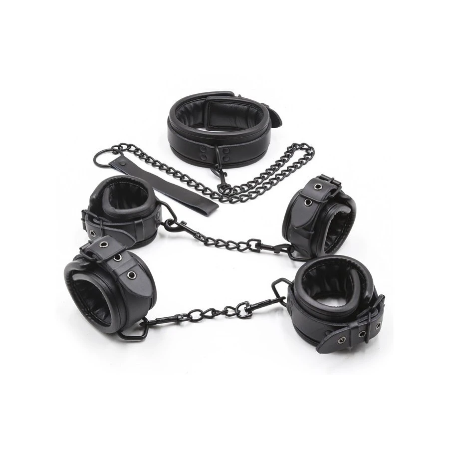 Generique Kit Collier + Menottes Noir 1 Generique Kit Collier + Menottes Noir