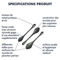 Satisfyer Kit D'entraînement Boules De Geisha YONI POWER 2 Noir 11 Satisfyer Kit D'entraînement Boules De Geisha YONI POWER 2 Noir -FÉMINITÉS boutique kit d entrainement boules de geisha yoni power 2 noir 5