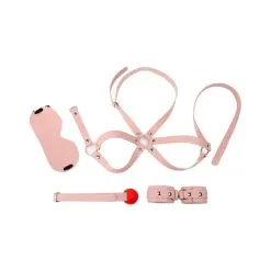 KinkHarness Kit D'Initiation BDSM OBEDIENCE 4 Pièces Rose
