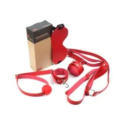 Generique Kit D'Initiation BDSM OBEDIENCE 4 Pièces Rouge -FÉMINITÉS boutique kit d initiation bdsm obedience 4 pieces rouge 1