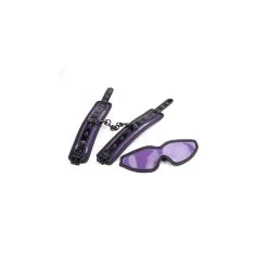 Generique Kit Menottes Et Masque Noir - Violet -FÉMINITÉS boutique kit menottes et masque noir violet 5