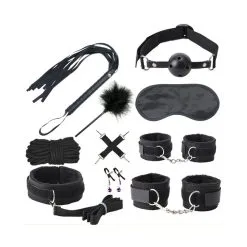 Generique Kit SM Bondage 10 Pièces Noir