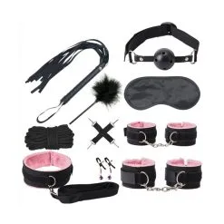 Generique Kit SM Bondage 10 Pièces Noir-Rose