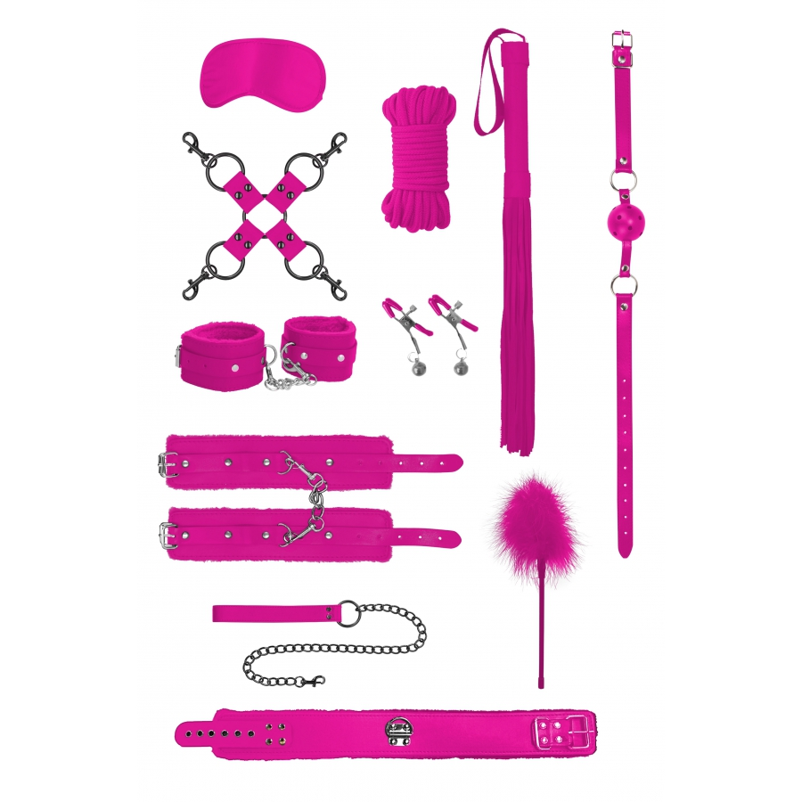 Ouch! Kit SM Bondage Intermédiaire 10 Pièces Rose 1 Ouch! Kit SM Bondage Intermédiaire 10 Pièces Rose