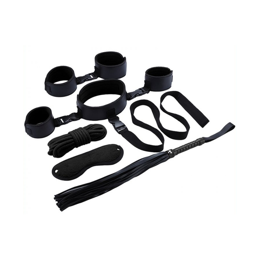 Generique Kit SM Bondage Néoprène 6 Pièces Noir 1 Generique Kit SM Bondage Néoprène 6 Pièces Noir