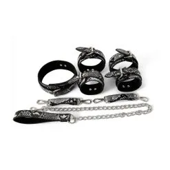 SM Fantasy Kit Sm SNAKINE Collier Et Menottes Noir-Argentés 8 SM Fantasy Kit Sm SNAKINE Collier Et Menottes Noir-Argentés -FÉMINITÉS boutique kit sm snakine collier et menottes noir argentes 3