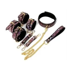 SM Fantasy Kit Sm SNAKINE Collier Et Menottes Noir-Rose 6 SM Fantasy Kit Sm SNAKINE Collier Et Menottes Noir-Rose -FÉMINITÉS boutique kit sm snakine collier et menottes noir rose 2