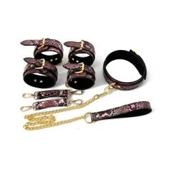 SM Fantasy Kit Sm SNAKINE Collier Et Menottes Noir-Rose