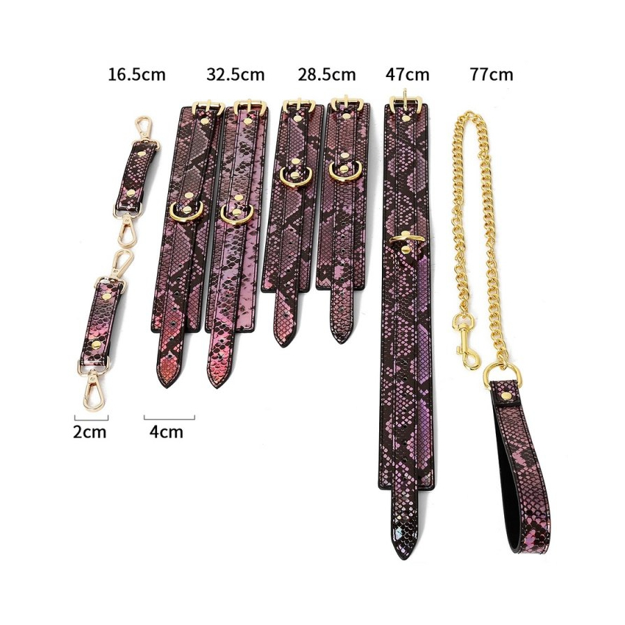 SM Fantasy Kit Sm SNAKINE Collier Et Menottes Noir-Rose 4 SM Fantasy Kit Sm SNAKINE Collier Et Menottes Noir-Rose – Image 4