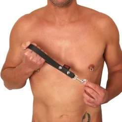 The Red Laisse Courte En Cuir Noire