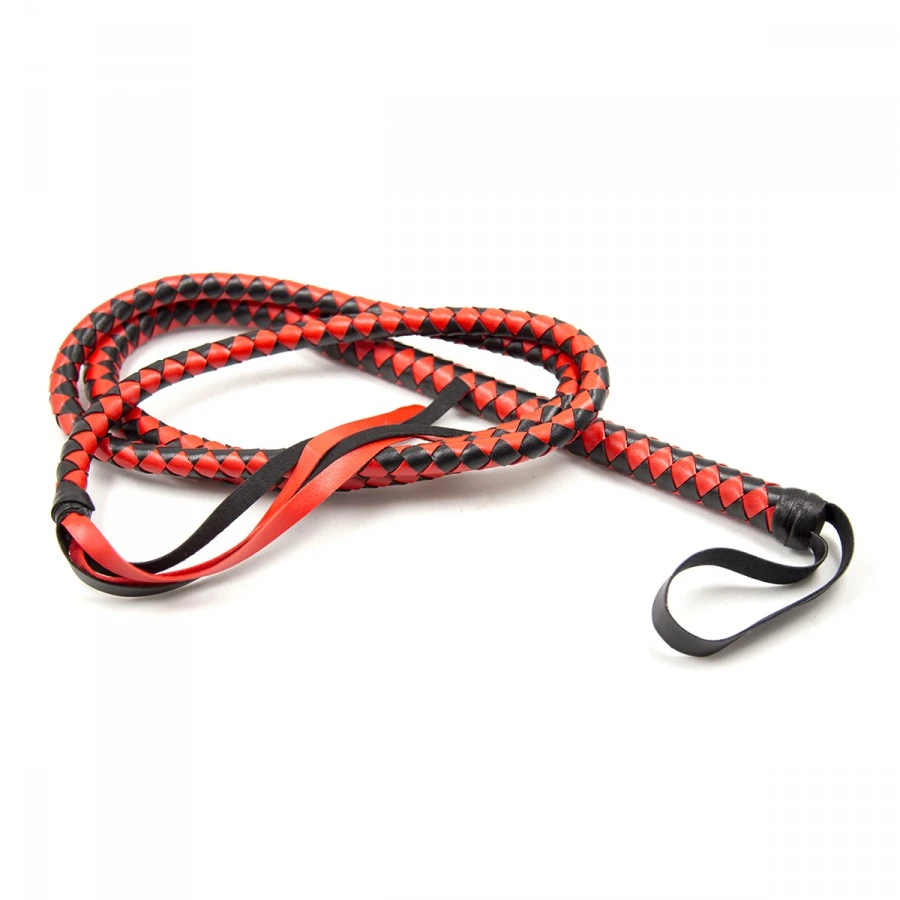 Kiotos Long Fouet WHIP DUO 190cm Noir-Rouge 3 Kiotos Long Fouet WHIP DUO 190cm Noir-Rouge – Image 3