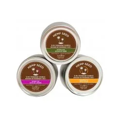 Earthly Body Lot De 3 Bougies De Massage HEMP SEED 57g