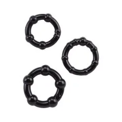Lovetoy Lot De 3 Cockrings Mini Noir