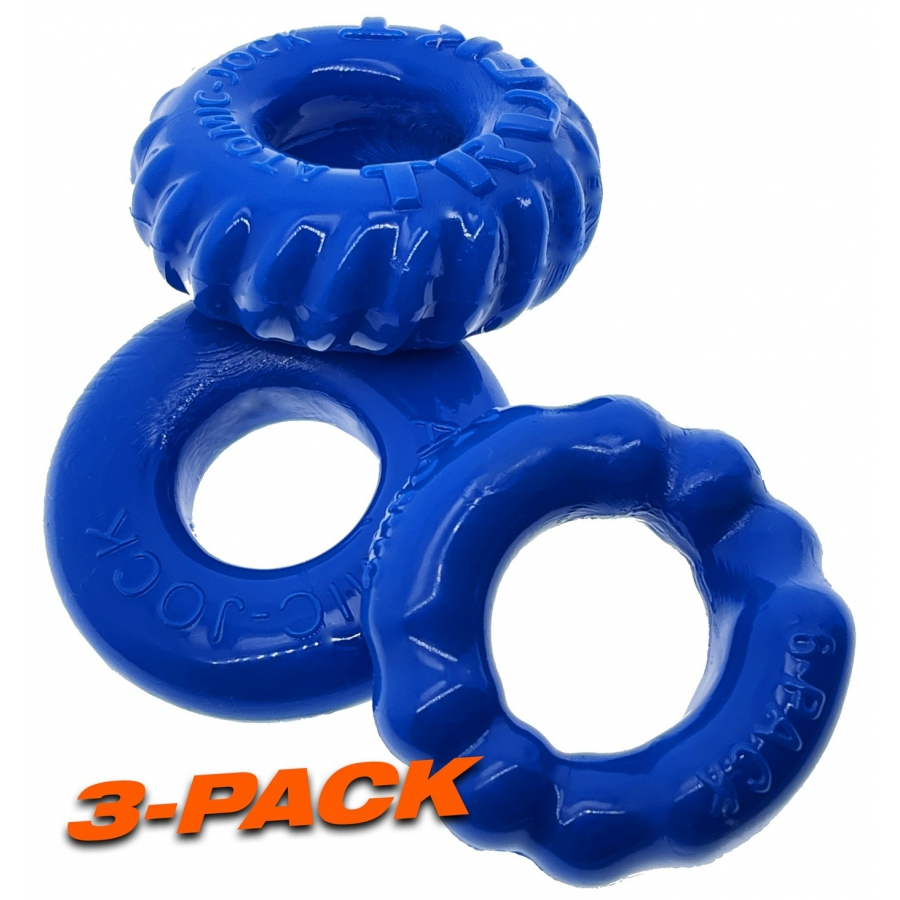 Lot De 3 Cockrings Oxballs BONEMAKER Bleu 3 Lot De 3 Cockrings Oxballs BONEMAKER Bleu – Image 3