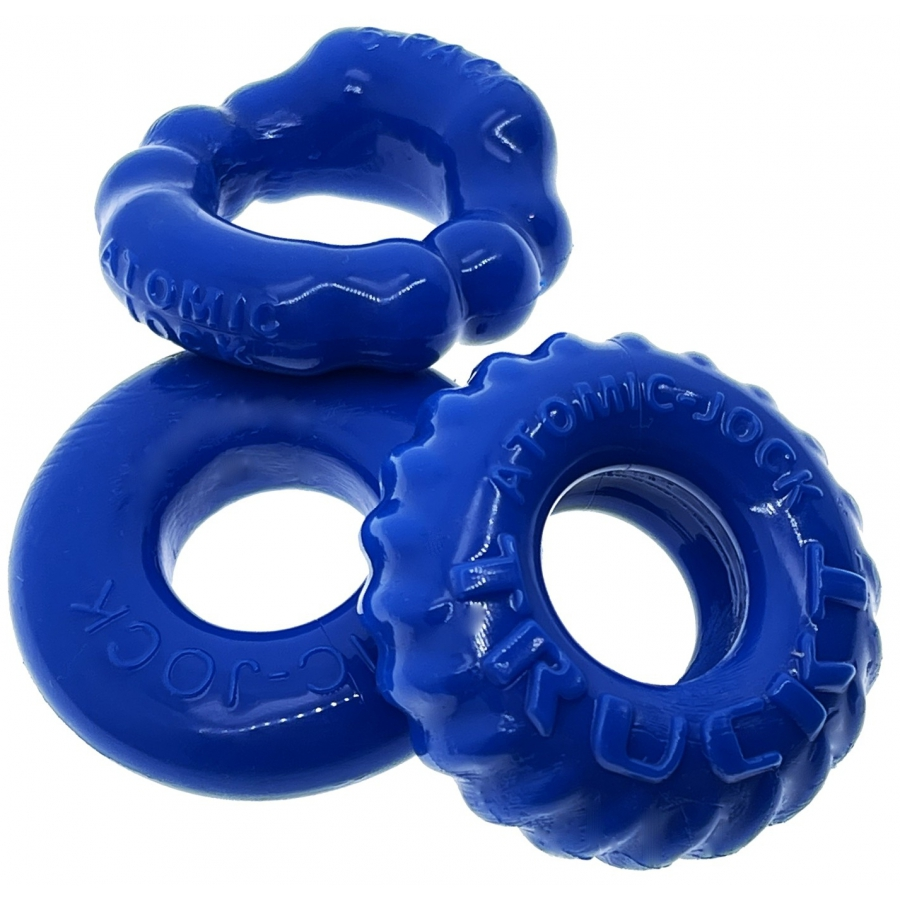 Lot De 3 Cockrings Oxballs BONEMAKER Bleu 4 Lot De 3 Cockrings Oxballs BONEMAKER Bleu – Image 4