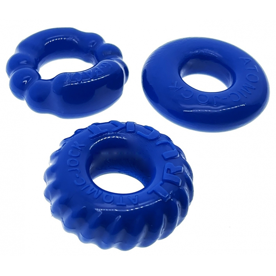 Lot De 3 Cockrings Oxballs BONEMAKER Bleu 5 Lot De 3 Cockrings Oxballs BONEMAKER Bleu – Image 5