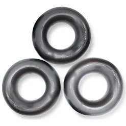 Lot De 3 Cockrings Oxballs FAT WILLY Gris