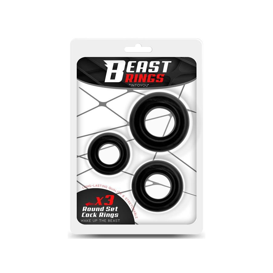 Beast Rings Lot De 3 Cockrings Souples BEAST Noirs 2 Beast Rings Lot De 3 Cockrings Souples BEAST Noirs – Image 2