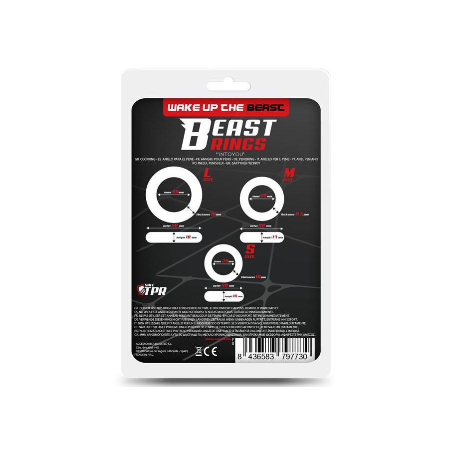 Beast Rings Lot De 3 Cockrings Souples BEAST Noirs 6 Beast Rings Lot De 3 Cockrings Souples BEAST Noirs – Image 6