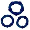 Rude Rider Lot De 3 Mini Cockrings Flexibles Bleus