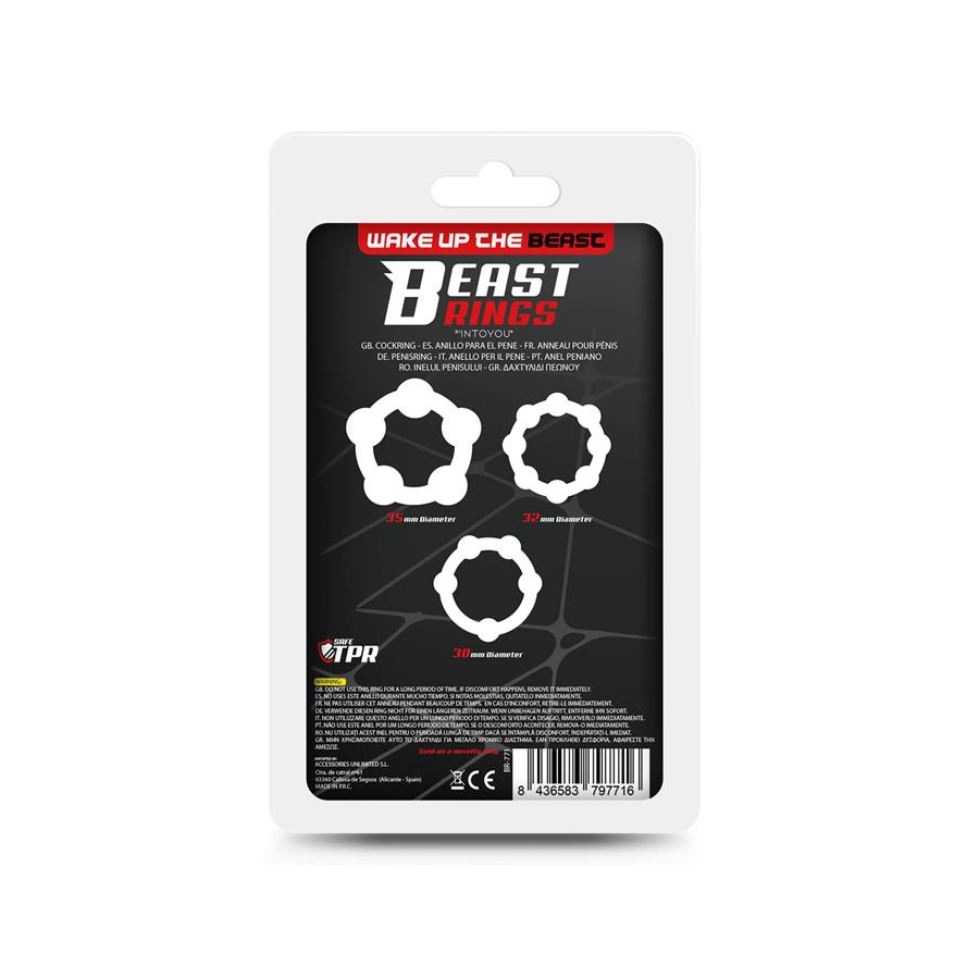 Beast Rings Lot De 3 Mini Cockrings Souples BEADED SET Noirs 4 Beast Rings Lot De 3 Mini Cockrings Souples BEADED SET Noirs – Image 4