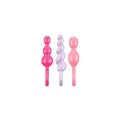 Lot De 3 Plugs Silicone BOOTY CALL Satisfyer 9 X 2.5cm Roses -FÉMINITÉS boutique lot de 3 plugs silicone booty call satisfyer 9 x 25cm roses 2