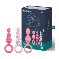 Lot De 3 Plugs Silicone BOOTY CALL Satisfyer 9 X 2.5cm Roses -FÉMINITÉS boutique lot de 3 plugs silicone booty call satisfyer 9 x 25cm roses 3