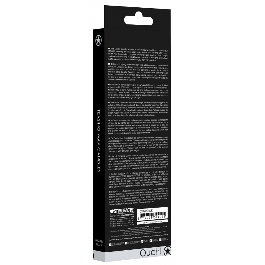 Ouch! Lot De 4 Bougies SM TEASING WAX Noire 4 Ouch! Lot De 4 Bougies SM TEASING WAX Noire – Image 4