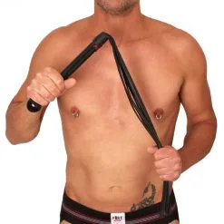 The Red Martinet Lanières Cuir Avec Manche En Bois 75 Cm