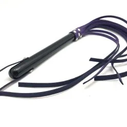 The Red Martinet Long Lanières En Cuir - Manche En Bois 80cm Violet-Noir -FÉMINITÉS boutique martinet long lanieres en cuir manche en bois 80cm violet noir 4
