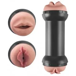 Lovetoy Masturbateur DOUBLE SIDE Vagin - Bouche -FÉMINITÉS boutique masturbateur double side vagin bouche 4