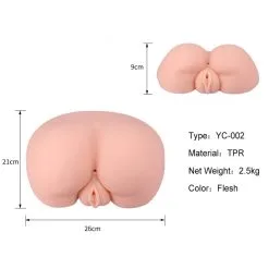 Perfect Toys Masturbateur Réaliste Fessier DOUBLE HOLE Vulve-Anus -FÉMINITÉS boutique masturbateur realiste fessier double hole vulve anus 6