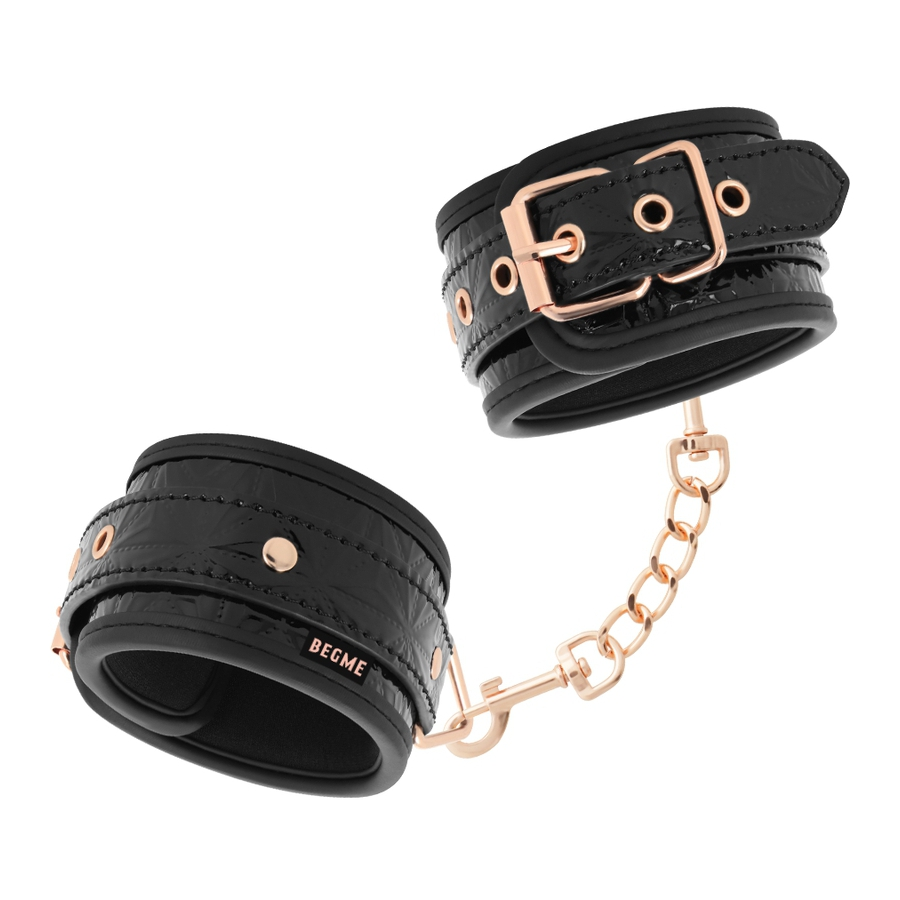 Menottes De Poignets BEGME Noires 1 Menottes De Poignets BEGME Noires