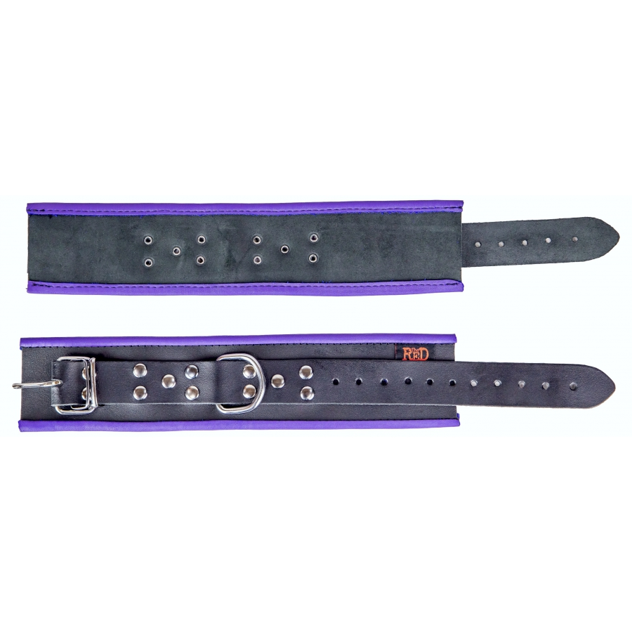 The Red Menottes En Cuir Pour Chevilles Noir-Violet 4 The Red Menottes En Cuir Pour Chevilles Noir-Violet – Image 4