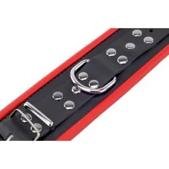 The Red Menottes En Cuir Pour Poignets Noir-Rouge -FÉMINITÉS boutique menottes en cuir pour poignets noir rouge 3