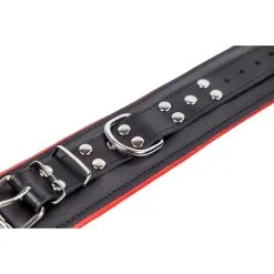 The Red Menottes En Cuir Rembourrées Pour Chevilles Noir-Rouge -FÉMINITÉS boutique menottes en cuir rembourrees pour chevilles noir rouge 3