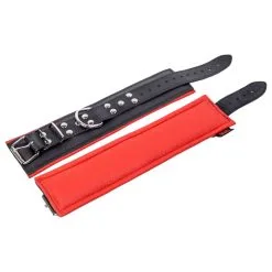 The Red Menottes En Cuir Rembourrées Pour Chevilles Noir-Rouge -FÉMINITÉS boutique menottes en cuir rembourrees pour chevilles noir rouge 4